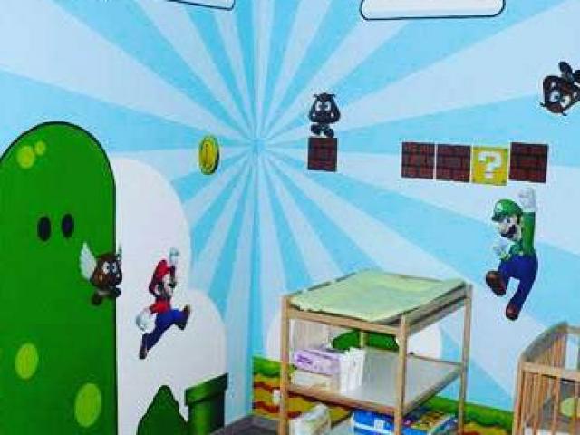 Décoration d'une chambre d'enfants sur mesure - image Mario en 3D